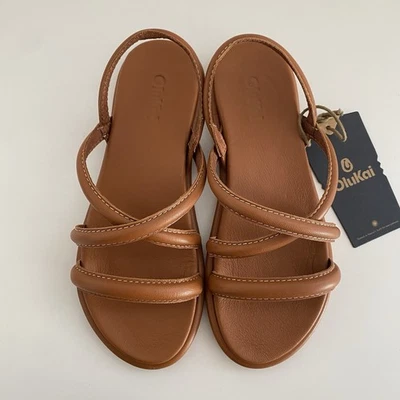 Olukai Womens Tiare Fox Brown Strappy Slingback Sandals Size US 6 Shoes - Image 1 of 4