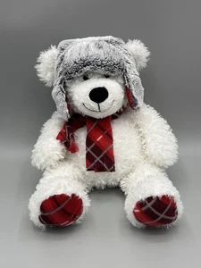 GT Gentle Treasure Plush White Polar Bear In Hat 14” Stuffed Animal - Picture 1 of 10
