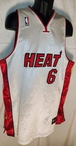 Vintage Lebron James #6 Herren weiß Adidas Miami Heat NBA Swingman Trikot Gr. 52 - Bild 1 von 5
