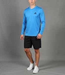 Adidas Herren Climacool Langarm Training Sport hellblau Shirt Medium - Bild 1 von 15