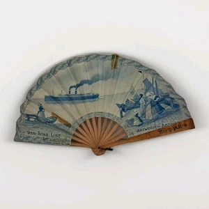 Red Star Line piroscafo VENTILATORE MANUALE Anversa Belgio 1900s America barca a vapore USA - Foto 1 di 24