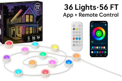 Smart Permanent Outdoor Lights RGB Waterproof Eaves Lighting for House Decor - Image 1 of 4