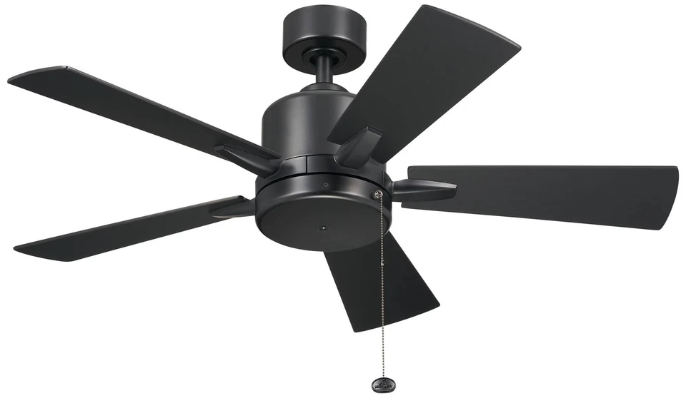 42" Kichler Lucian II Satin Black Pull-Chain Indoor Ceiling Fan - Image 1 of 1