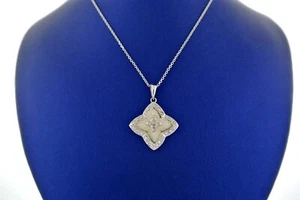 18k White Gold Mother of Pearl &0.30 CT Diamond Pendant Necklace, 5.7gm, S101876 - Picture 1 of 5