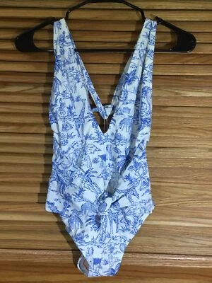 Maiô feminino Tory Burch tamanho médio marfim longe e longe peça única ZP-A168 - Imagem 1 de 3