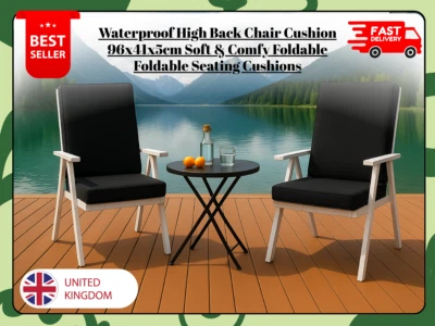 CRESCENT TEXTILE Wasserdichtes Stuhlkissen mit hoher Rückenlehne robuste & bequeme Sitzauflagen für drinnen/draußen