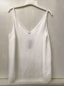 Papaya  Women's White Lined V Neck Tank Top Size 16 NWT - Picture 1 of 3