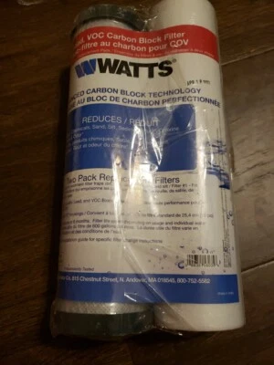 Sealed 2 Pack Watts WP560088 Advanced 5 Micron Lead VOC Carbon Block Filters - Image 1 of 2