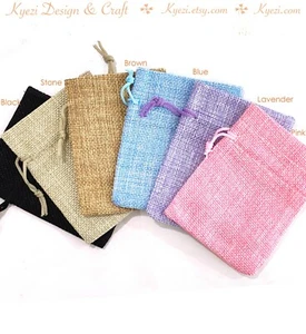 3x4 pulgadas (8 cmx10 cm) Algodón Lino Cordón Bolsas de Regalo Boda Fiesta Favor Bolsos - Imagen 1 de 11