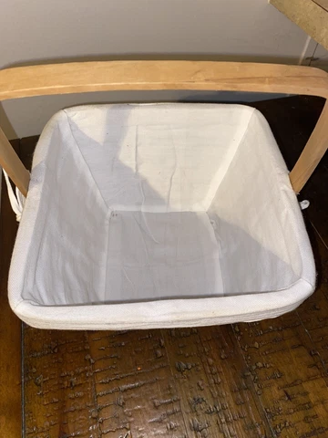 Vintage Lined Wicker Basket With A Handle Cover