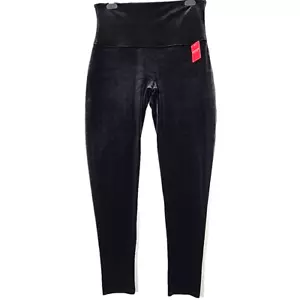 Spanx Velvet Leggings Womens 1X Black Stretch High Waisted Dressy Velour NWT - Picture 1 of 11