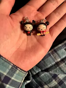 Vintage Pucca Mini Figures Pucca Garu 2x Keychain Charms Zip Pulls - Picture 1 of 1