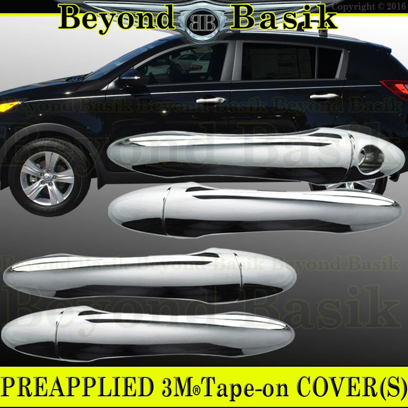 For 2011 2012 2013 2014 2015 2016 Kia Sportage Chrome Door Handle Covers w/o PK - Image 1 of 2