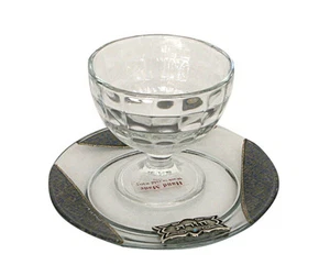 Plato de Pascua Rábano Picante (Hazeret) Azul y Dorado Diseño Hojas Decoupage 7.5" * - Imagen 1 de 3