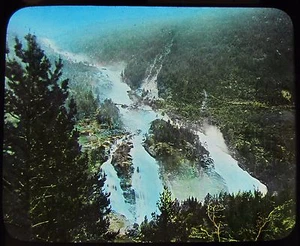 Linterna Mágica de Vidrio Diapositiva THE VERMOFOS ROMSDAL C1890 FOTO DEL OESTE DE NORUEGA - Imagen 1 de 2