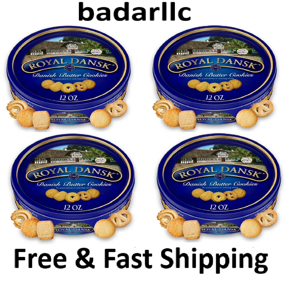 Royal Dansk seleção dinamarquesa de biscoitos, sem conservantes ou coloração, 12 oz (pacote com 4) - Imagem 1 de 1