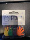 Favorite Findings High Five Hand Buttons rainbow colors-8 in pkg