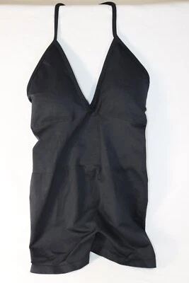Black Active Shapewear Swim Girdle Shorts Halter Body Suit Compression Size L - Image 1 of 4