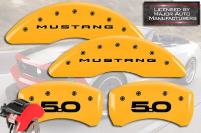 2011-2014 福特 "Mustang 5.0" 前后 MGP 黄色制动盘卡钳盖 — 第 1/4 张图片