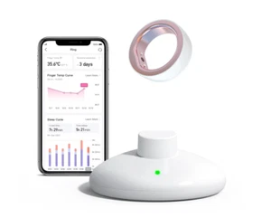 Femometer Smart Ring Fruchtbarkeits- und Eisprungverfolgung weiß-rose Gr 8 - Bild 1 von 11