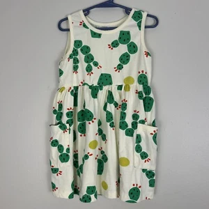 Hanna Andersson Dress Girls 5 Ivory Cactus Print Pocket Fit & Flare Casual Comfy - Picture 1 of 8