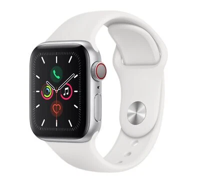 Apple Watch Series 5 Cellular 44mm Aluminium Silver Sport Band White Neu OVP - Bild 1 von 2