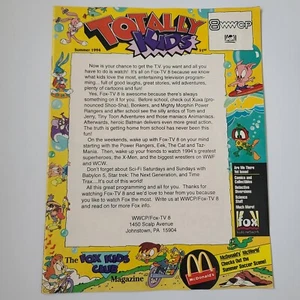 Summer 1994 Totally Fox Kids Magazine Tiny Toon Adventures Carmen San Diego Eek! - Picture 1 of 7