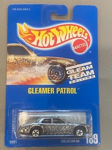 1991 Hot Wheels Gleamer Patrol Blue Card #189 Chrome Police Car - Picture 1 of 7
