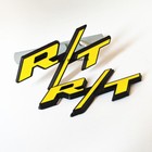 2X OEM For RT Front Grill Emblem Yellow Black R/T Trunk Rear Sticker Car Badges