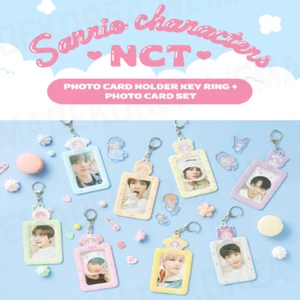 Llavero con soporte para tarjetas fotográficas de personajes NCT X SANRIO + juego de tarjetas fotográficas oficial MD - Imagen 1 de 7