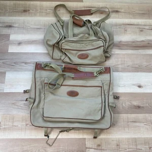 Eddie Bauer Edition Ford Leather and Canvas Garment and Duffle Bag Set - Picture 1 of 11
