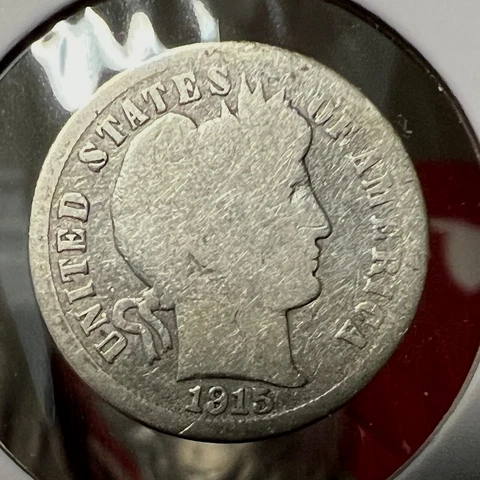 1915-S SILVER BARBER DIME BETTER COIN Cover