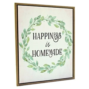 Happiness Is Homemade Sign Wall Art Framed Canvas Family Decor Picture 11.8x14.8 - Picture 1 of 3