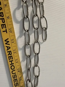 NEW Light Hanging Chain 53" Long 1.5” Per Link, Smooth Shiny Nickel-Coated Steel - Picture 1 of 12