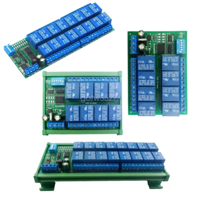 DC12V 8 16 Ch RS485 Relay Module Modbus RTU PLC Expaning Board DIN Rail Case - Image 1 of 4