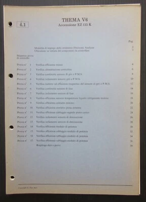 Lancia Thema V6 schede diagnosi accensione Bosch EZ 115 K analyzer PR01 - Immagine 1 di 3