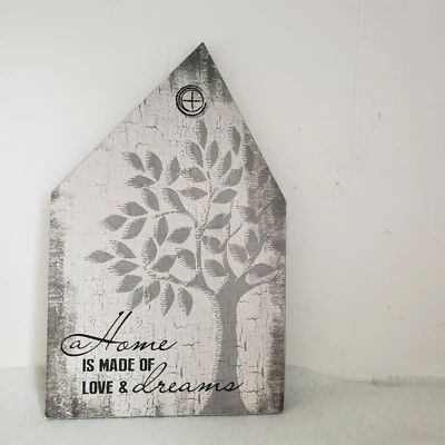 Message Plaque Home Is Made Of Love & Dreams Rustic Primitive Country Farm Ganz - Image 1 of 4