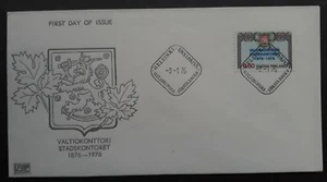 1976 Finland State Office Anniv FDC ties 0.8Mk Stamp cd Helsinki - Picture 1 of 2