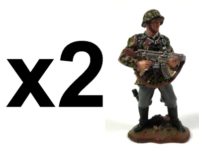 DEL PRADO Sammlung von 2 Waffen SS Schütze WW2 Zinnsoldaten Figuren 1:32 60mm S1