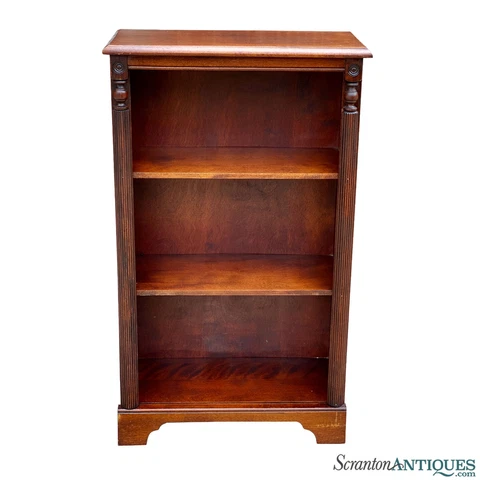 Vintage Traditional Mahogany Column Side Bookshelf Cabinet Cover