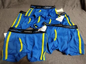 Hanes Boys X-Temp Boxer Briefs Assorted 5-Pack Size S Blue/Yellow Lines - Picture 1 of 10