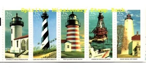 Lighthouse: 5 Mint Se Tenant USA Postage sTamps (11-520) - Picture 1 of 1