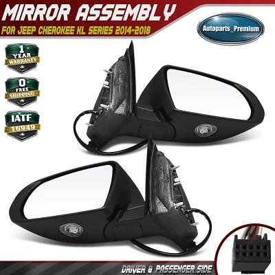 Driver & Passenger Side Black Power Mirror for Jeep Cherokee KL Series 2014-2018 - Image 1 of 4