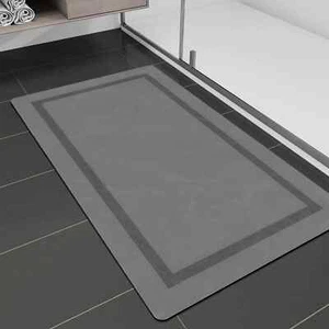 Super Absorbent Bath Mat Rug Quick Dry Non-Slip Shower Rug, Grey, 24"x16" - Picture 1 of 7