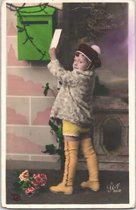 Sobre buzón estilo victoriano niño feliz cumpleaños vintage RPPC B127 - Imagen 1 de 2