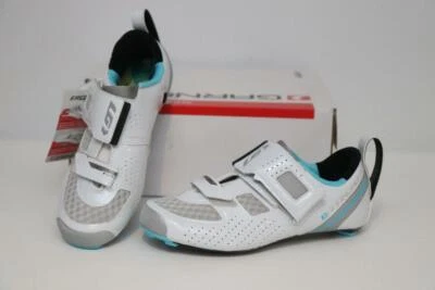 New Louis Garneau Tri X-Lite II Carbon Road Bike Shoes 36 6 White Blue Triathlon - Image 1 of 4