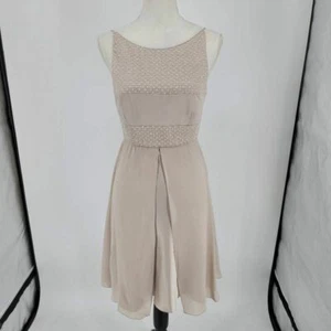 Kay Unger Fit and Flare Kleid Seide Perlen ärmellos gefüttert Damengröße 4 - Bild 1 von 10