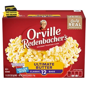 Microwave Popcorn, Ultimate Butter Flavor, 3.29 Oz., 12-Count ⭐️⭐️⭐️⭐️⭐️ - Picture 1 of 8