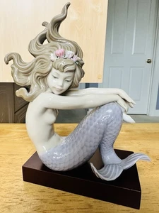 Lladro 1413 Meerjungfrau "Illusion" mit Holzsockel - Retired - Bild 1 von 8