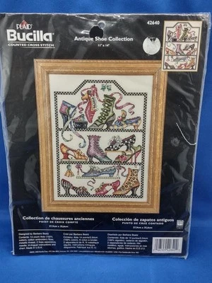 De Colección Bucilla Antiguo Zapatos Colección X Puntada Kit 2000 Victoriano Bota Bombas Tacones Foto 1 de 4